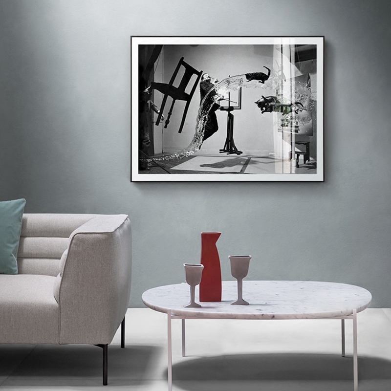 萨尔瓦多达利超现实主义创意客厅装饰画现代loft黑白简约玄关挂画 - 图1