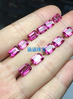 长方形耳钉镶嵌裸石戒面