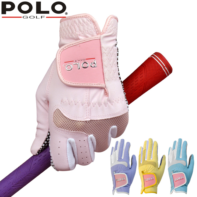 polo golf 高爾夫手套 女士 防滑顆粒 舒適透氣耐磨 雙手女款