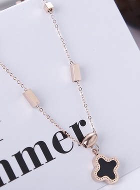 韩国百搭钛钢四叶草时尚风锁骨链