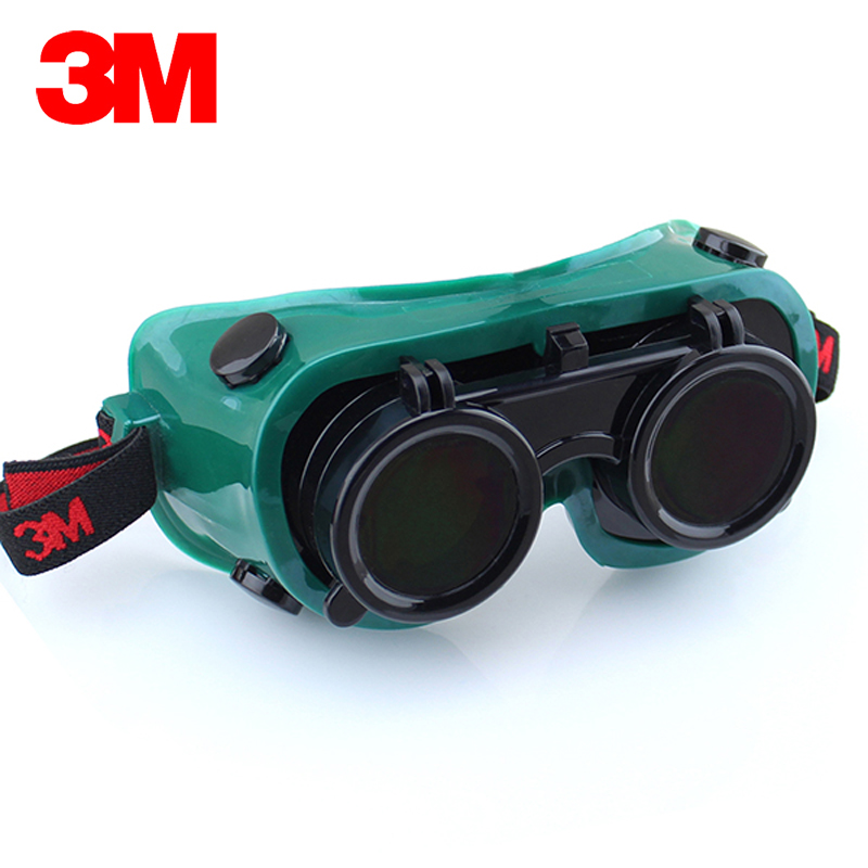 3M 10435防衝擊護目鏡10197 電焊工勞保焊接翻蓋式眼鏡兩用墨鏡