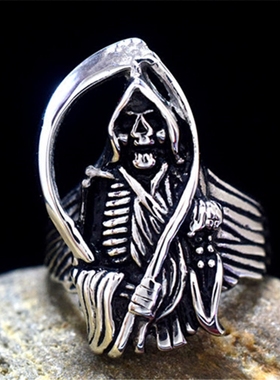 男士复古韩版夜店钛钢戒指