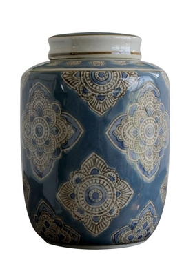 陶瓷中式风储物罐家居客厅摆件