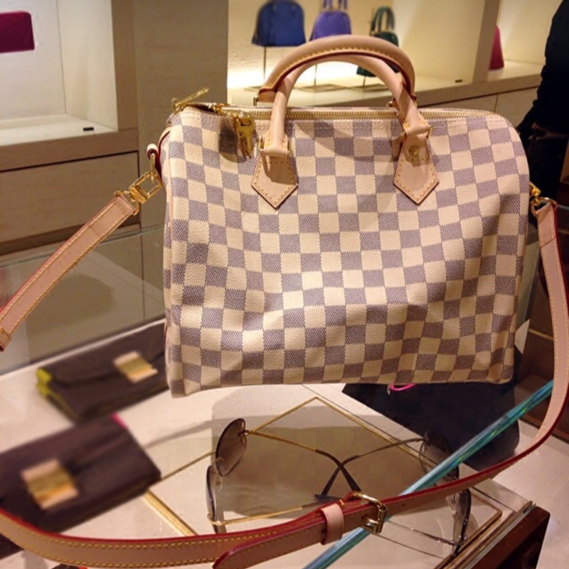 索妮品牌2018新款奢侈品chic格子枕头包波士顿