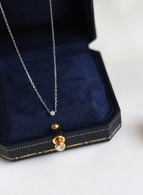 S925纯银日系迷你六爪锆石锁骨链