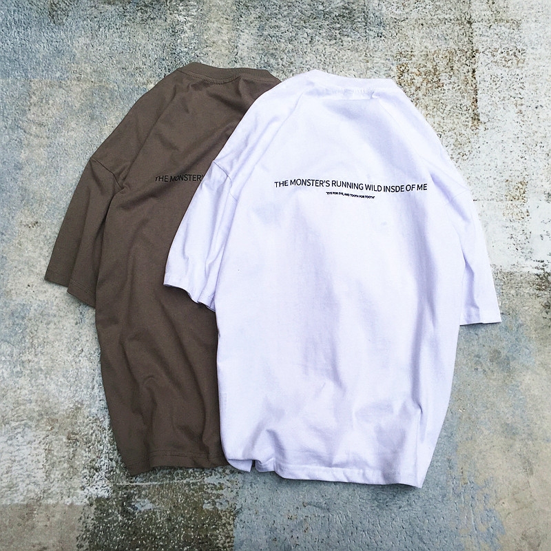 衫将欧美街头嘻哈短袖男宽松潮t恤 衫将T恤