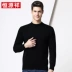 Áo len cashmere nguyên chất Hengyuan Xiang cổ tròn nam 100% áo len cashmere mùa thu và bộ mùa đông của thương hiệu áo len nam chất lượng tốt - Áo len Cashmere