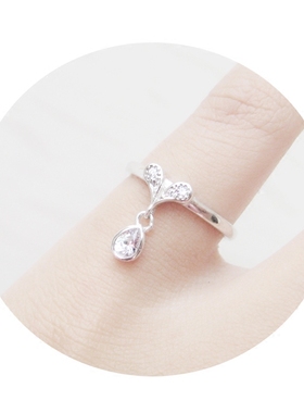 你是我心头的小水滴925纯银戒指