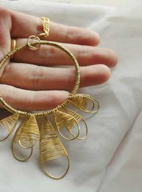 艺术手工绕线铜丝几何订做首饰品