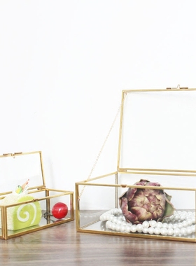 复古做旧风玻璃收纳罩工艺摆件