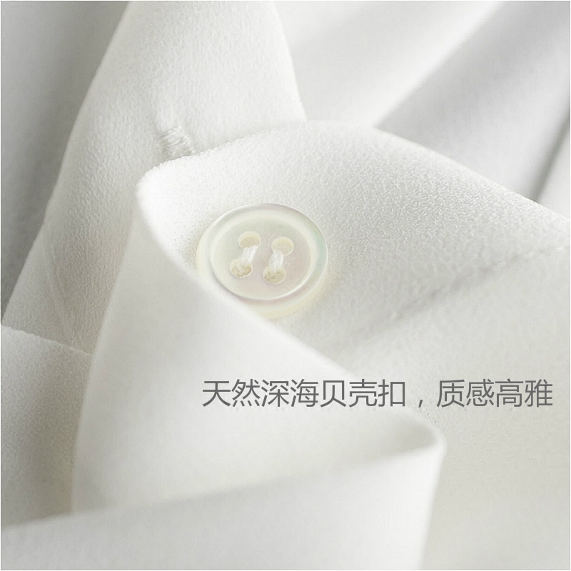 雪纺长袖韩国简约设计感小众白衬衫 5e衬衫