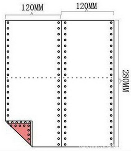 40列纸针式电脑打印纸120mm-2-3二联三联二等分三等分打印纸 包邮 - 图0