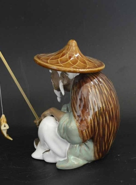 陶瓷石湾公仔客厅工艺品假山流水