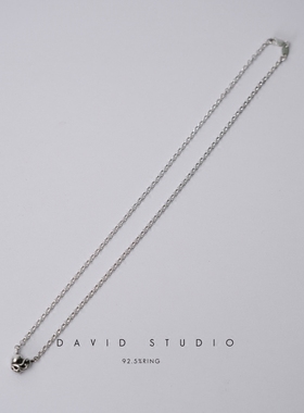 纯银爱心女款潮流做旧朋克项链