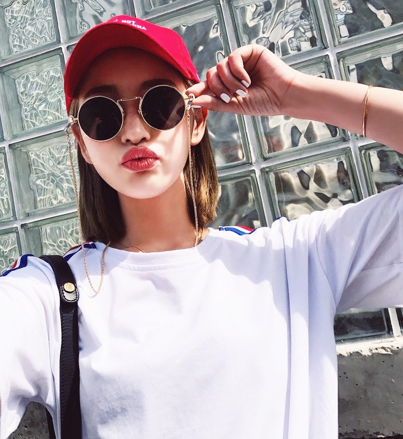 2025新款韩版原宿风复古圆框太阳镜女眼镜圆脸网红墨镜潮街拍ins - 图0