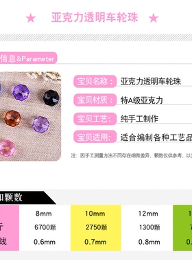 diy透明手工饰品车轮珠