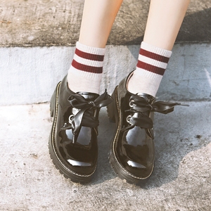 复古圆头英伦风小皮鞋