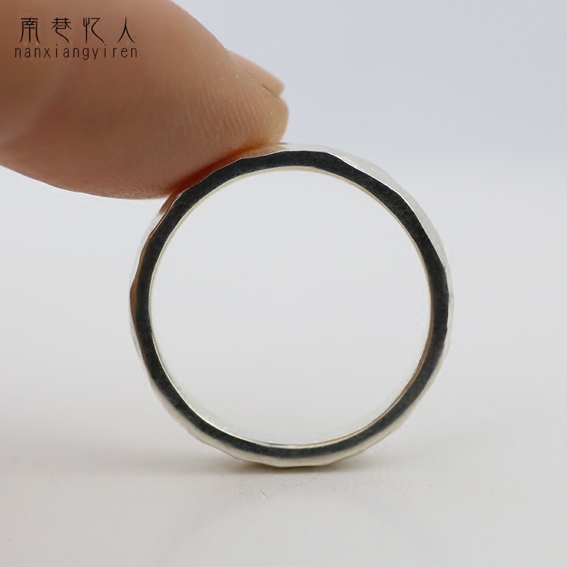 锤纹戒指手工定制 念念不忘必有回响 南巷忆人原创设计闭口情侣戒 - 图1