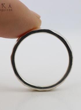 情侣超爱！足银999锤纹情侣对戒