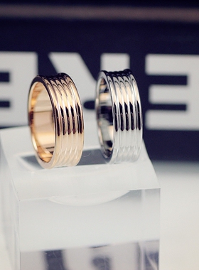 单圈戒指女珠尔吧钛钢韩版百搭