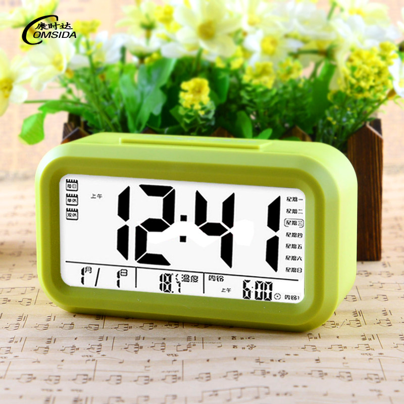 电子闹钟静音语音报时夜光3组闹铃座钟贪睡盲人老人钟表大字体,淘宝优惠券,粉丝福利购,淘宝优惠卷