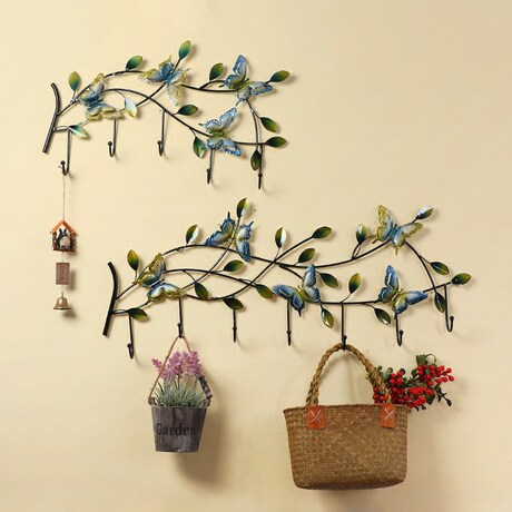 Creative Wrought Iron Coat Hook Door Entrance Key Hook Decorative Hook Wall Coat Rack Wall Hanging Clothing Hanger