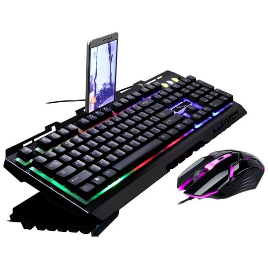 Chasing Leopard G700U+U set metal panel rainbow backlight mechanical feel floating keyboard gaming keyboard