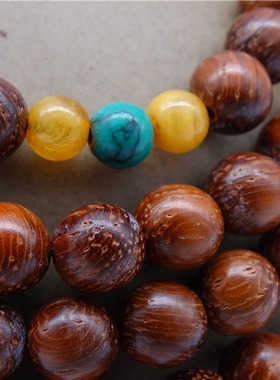 红花梨木猫眼紫檀木念珠佛珠手链