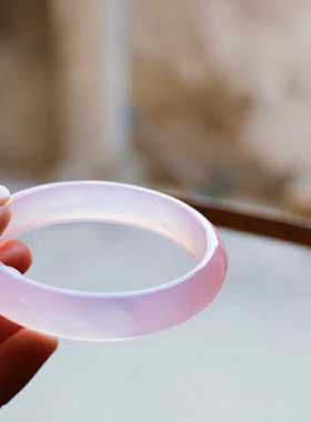 天下粉紫芙蓉翡翠招桃花玉髓手镯