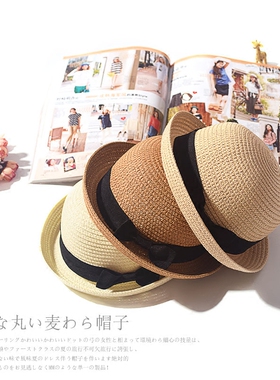 草帽学生韩版卷边卷边百搭夏季