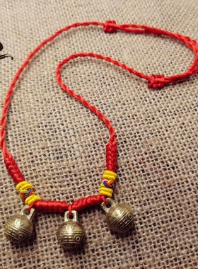 宝宝压惊桃核木本命年红绳化项链