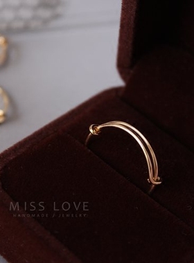 几何极简风高保色14K包金戒指