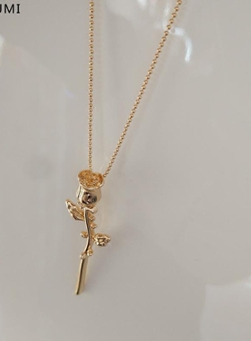 sweet affection 让我送你一朵玫瑰花儿 原创独立设计项链毛衣链