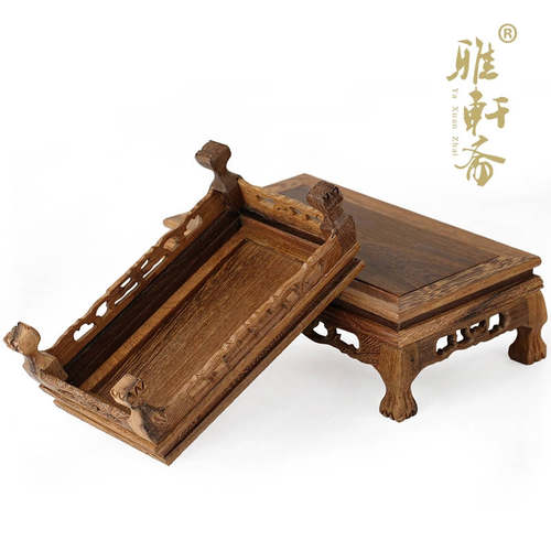 红木雕刻工艺品佛像摆件底座鸡翅木质花瓶实木托架奇石石头盆景 - 图1