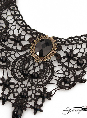 欧美个性气质蕾丝女士女水滴项链