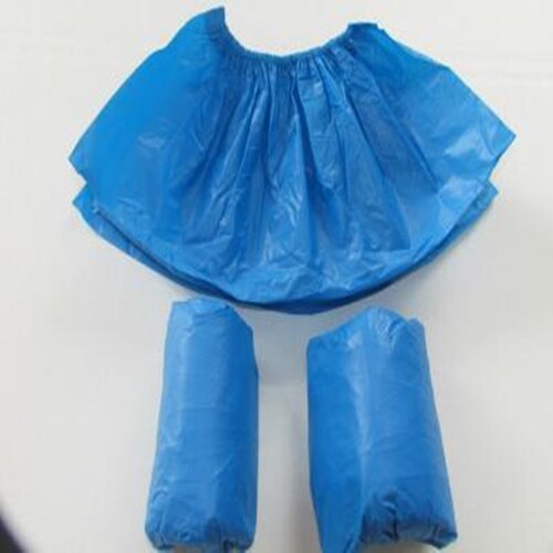 一次性鞋套加厚CPE塑料鞋套100只装防滑防水机房家用塑料脚套包邮 - 图0
