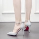 Giày cao gót mũi nhọn cao gót 10cm 2019 xuân hè mới đẹp với giày đơn khóa một đôi sandal cao gót nữ - Sandal