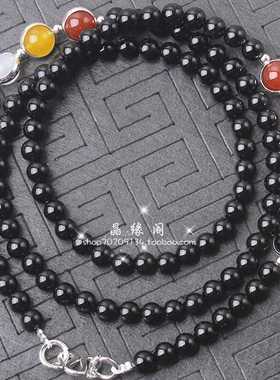 佛牌弹幕黑玛瑙男女款毛衣链