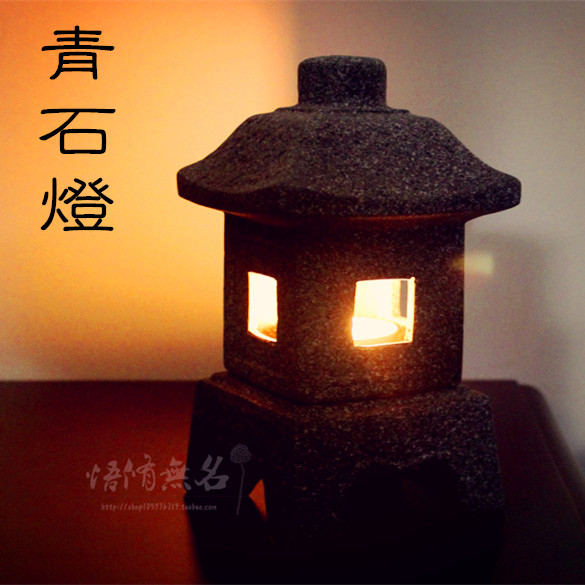 日式侘寂风疗愈家居氛围灯茶空间装饰灯民宿青石灯样板间软装摆件