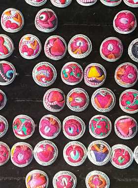 民族风全手工老绣多款入苗银