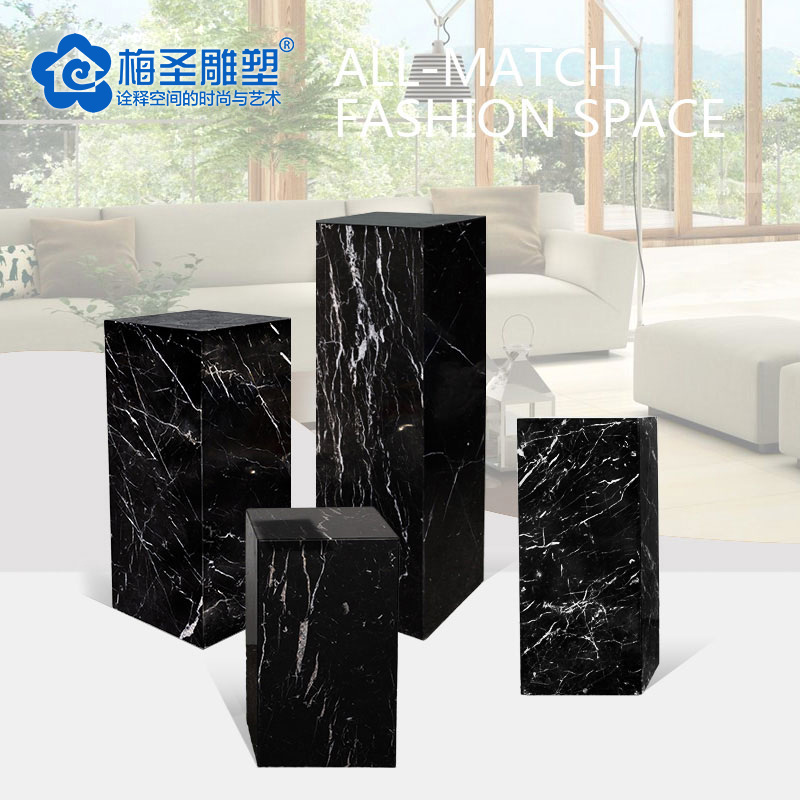 酒店裝飾品擺件現代雕塑底座客廳展示臺大理石藝術品創意時尚擺臺