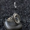 Yanzijia sterling silver amber beeswax rough stone vintage ring setting