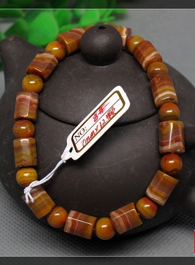 纯天然宣化战国红同料缠丝手串