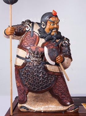 中式石湾公仔手工陶瓷客厅电视柜