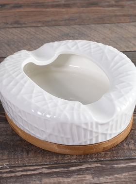 陶瓷烟灰缸创意家用茶几白色礼品