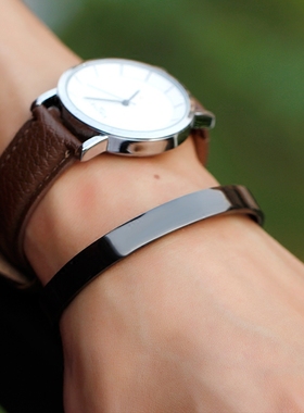 日韩风情侣定制男生手镯手环刻字