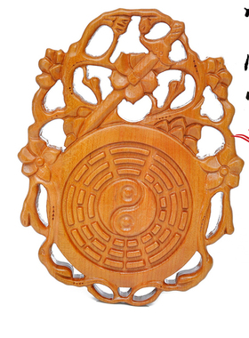 桃花斩文王桃木装饰复古