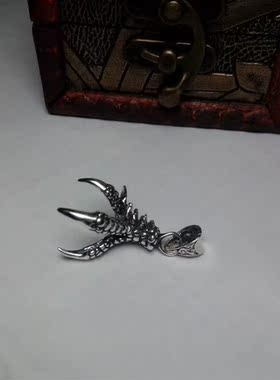 吊坠托银925银复古鹰爪空托