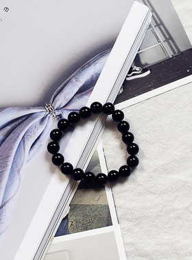 手工编制纯色串珠手链主义黑色