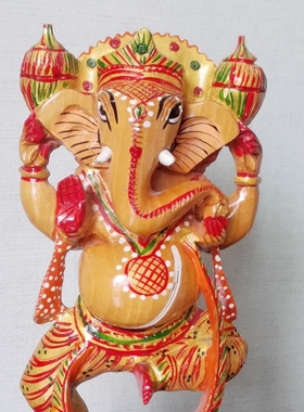 印度泰国东南亚风禅意彩绘象头神